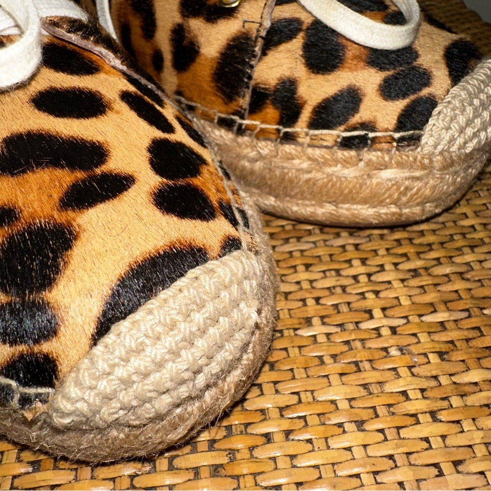 J. Crew Women’s Size 9 US Espadrille Calf Hair Sneakers Leopard Preppy Classic - Picture 3 of 15